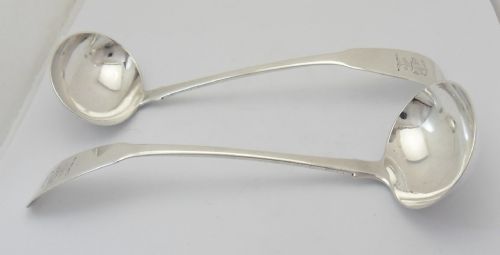 RARE PAIR OF SCOTTISH PROVINCIAL SILVER LADLES ABERDEEN 1824 1891 - ADDITIONAL PHOTO 5