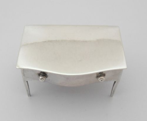 RARE EDWARDIAN SILVER DOUBLE STAMP CASE HOLDER IN DESK FORM - ADDITIONAL PHOTO 1