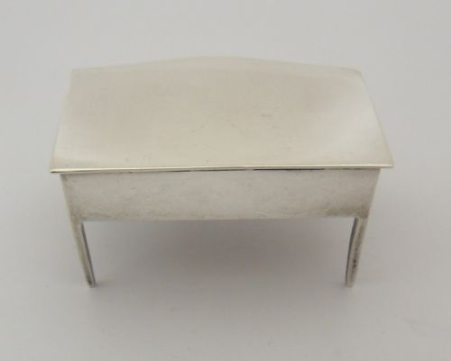 RARE EDWARDIAN SILVER DOUBLE STAMP CASE HOLDER IN DESK FORM - ADDITIONAL PHOTO 3