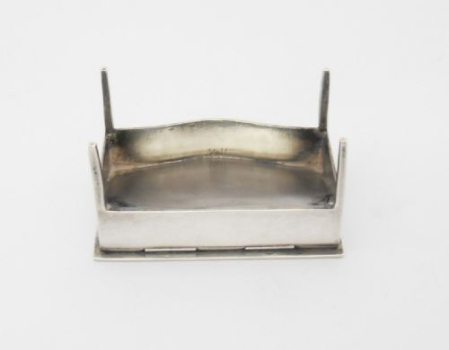 RARE EDWARDIAN SILVER DOUBLE STAMP CASE HOLDER IN DESK FORM - ADDITIONAL PHOTO 8