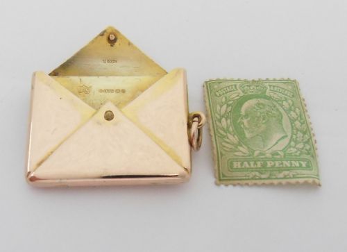 RARE 9CT GOLD EDWARDIAN STAMP CASE BIRMINGHAM 1907 - ADDITIONAL PHOTO 4
