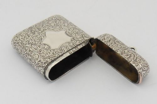 BEAUTIFUL HEAVY SILVER WITH GOLD DETAIL VESTA CASE CHESTER 1907 - ADDITIONAL PHOTO 8