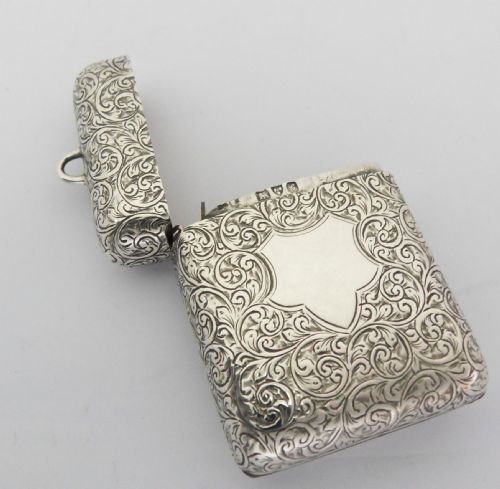 BEAUTIFUL HEAVY SILVER WITH GOLD DETAIL VESTA CASE CHESTER 1907 - ADDITIONAL PHOTO 10