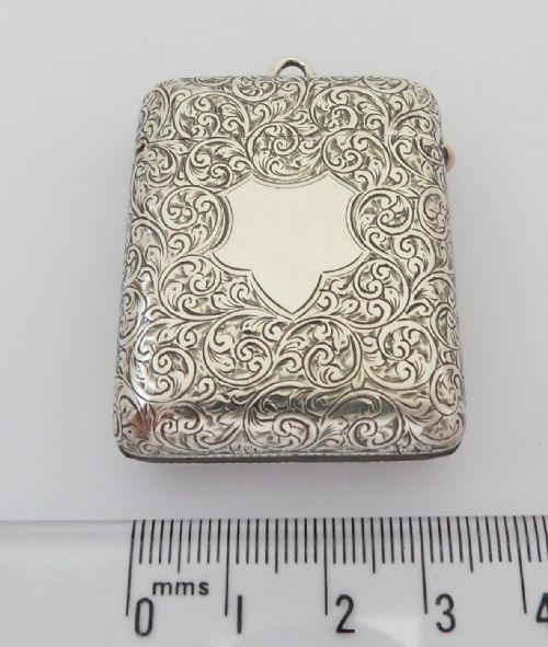 BEAUTIFUL HEAVY SILVER WITH GOLD DETAIL VESTA CASE CHESTER 1907 - ADDITIONAL PHOTO 11