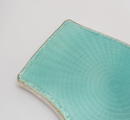 ART DECO SILVER ENAMEL HAND MIRROR BIRMINGHAM 1929 - ADDITIONAL PHOTO 5