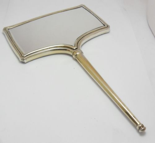 ART DECO SILVER ENAMEL HAND MIRROR BIRMINGHAM 1929 - ADDITIONAL PHOTO 7