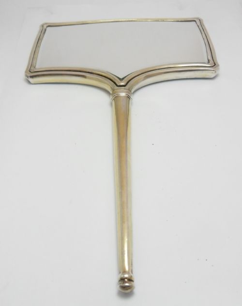 ART DECO SILVER ENAMEL HAND MIRROR BIRMINGHAM 1929 - ADDITIONAL PHOTO 8
