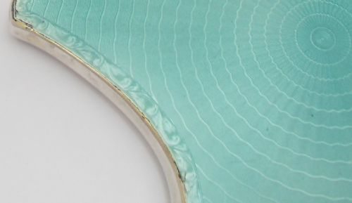ART DECO SILVER ENAMEL HAND MIRROR BIRMINGHAM 1929 - ADDITIONAL PHOTO 11