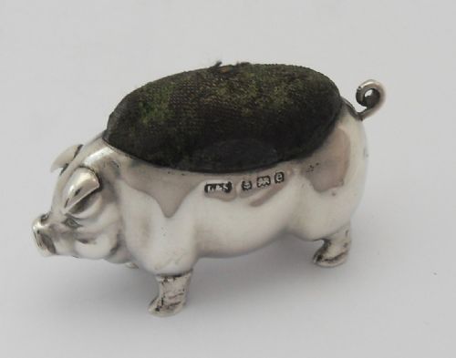 edwardian silver pin cushion birmingham 1904 - CATEGORY: ANTIQUE SILVER - DATED EDWARDIAN