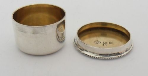SILVER ECCLESIASTICAL SACRAMENTAL OIL POT LONDON 1937 - ADDITIONAL PHOTO 3