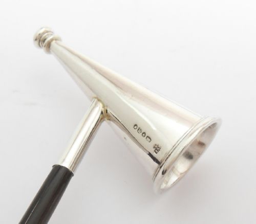 VICTORIAN SILVER BALEEN CANDLE SNUFFER LONDON 1855 - ADDITIONAL PHOTO 5