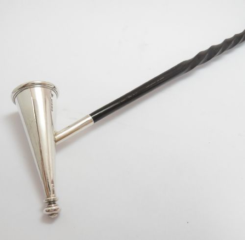 VICTORIAN SILVER BALEEN CANDLE SNUFFER LONDON 1855 - ADDITIONAL PHOTO 8