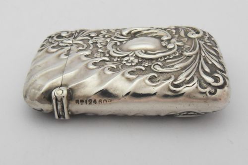 STUNNING VICTORIAN SILVER VESTA CASE BIRMINGHAM 1894 - ADDITIONAL PHOTO 2