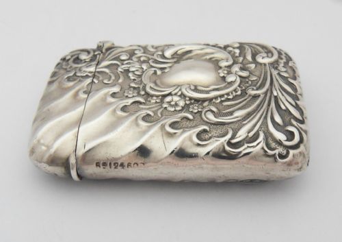 STUNNING VICTORIAN SILVER VESTA CASE BIRMINGHAM 1894 - ADDITIONAL PHOTO 3