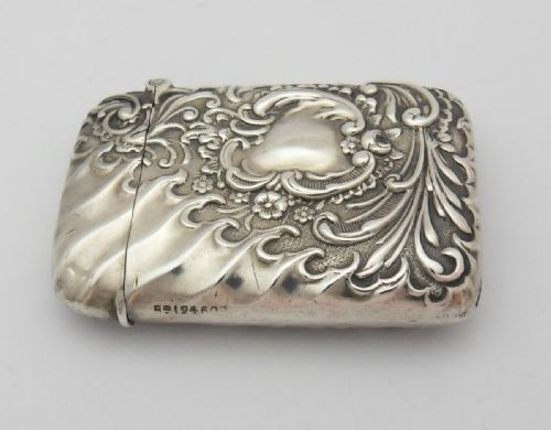 STUNNING VICTORIAN SILVER VESTA CASE BIRMINGHAM 1894 - ADDITIONAL PHOTO 4