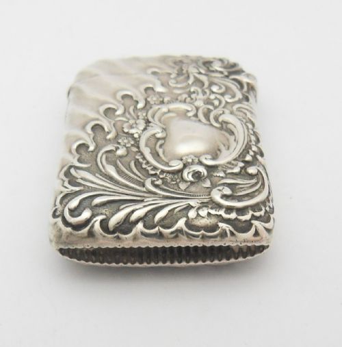 STUNNING VICTORIAN SILVER VESTA CASE BIRMINGHAM 1894 - ADDITIONAL PHOTO 5