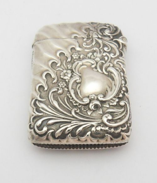 STUNNING VICTORIAN SILVER VESTA CASE BIRMINGHAM 1894 - ADDITIONAL PHOTO 6