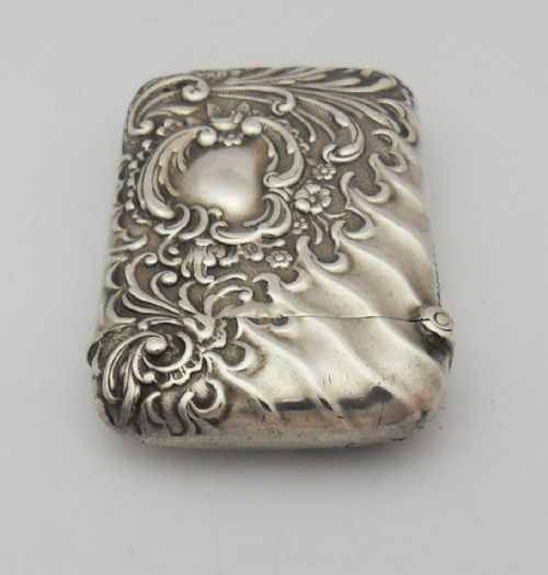 STUNNING VICTORIAN SILVER VESTA CASE BIRMINGHAM 1894 - ADDITIONAL PHOTO 7
