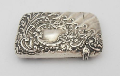 STUNNING VICTORIAN SILVER VESTA CASE BIRMINGHAM 1894 - ADDITIONAL PHOTO 8
