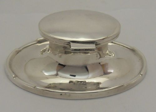 STYLISH SILVER INKWELL PEN REST WITH LINER BIRMINGHAM 1930 - ADDITIONAL PHOTO 4