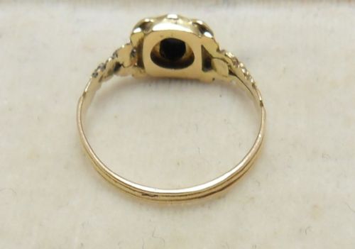VICTORIAN FORGETMENOT FLOWER CAMEO DIAMOND RING - ADDITIONAL PHOTO 5