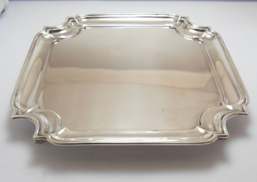 FINE SILVER SQUARE CARD TRAY BIRMINGHAM 1926 - ADDITIONAL PHOTO 1