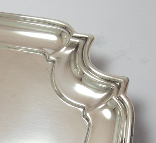 FINE SILVER SQUARE CARD TRAY BIRMINGHAM 1926 - ADDITIONAL PHOTO 5