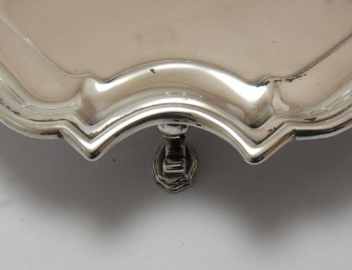 FINE SILVER SQUARE CARD TRAY BIRMINGHAM 1926 - ADDITIONAL PHOTO 6