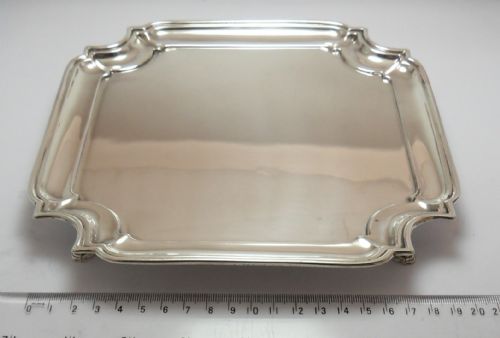 FINE SILVER SQUARE CARD TRAY BIRMINGHAM 1926 - ADDITIONAL PHOTO 7