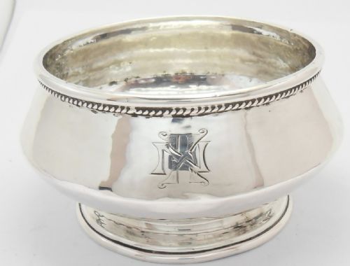 STUNNING ARTS CRAFTS SILVER BOWL BIRMINGHAM 1919 - ADDITIONAL PHOTO 5