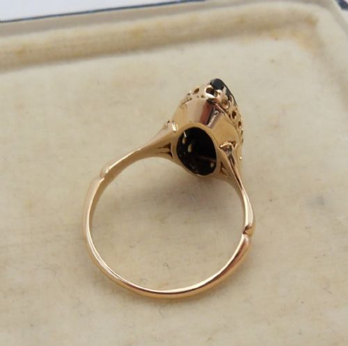 VICTORIAN 18CT GOLD MARQUISE CAMEO RING 'GRECIAN LADY' - ADDITIONAL PHOTO 5