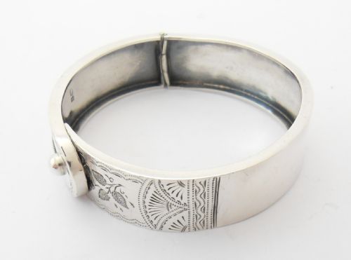 VICTORIAN SILVER AESTHETIC MOVEMENT BANGLE - ADDITIONAL PHOTO 7