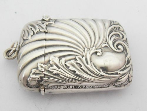 ART NOUVEAU VICTORIAN SILVER VESTA CASE BIRMINGHAM 1896 - ADDITIONAL PHOTO 2