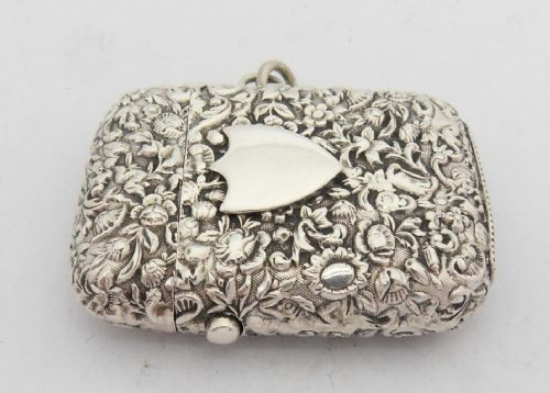 VICTORIAN SPRING PUSH BUTTON SILVER VESTA CASE BY GEORGE UNITE - ADDITIONAL PHOTO 1