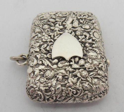 VICTORIAN SPRING PUSH BUTTON SILVER VESTA CASE BY GEORGE UNITE - ADDITIONAL PHOTO 2