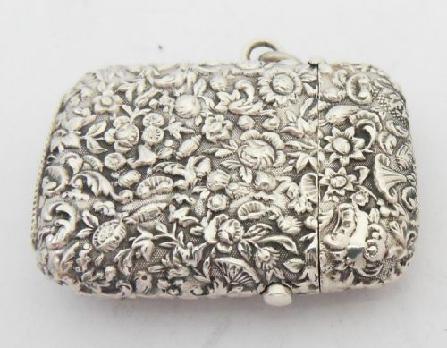 VICTORIAN SPRING PUSH BUTTON SILVER VESTA CASE BY GEORGE UNITE - ADDITIONAL PHOTO 4