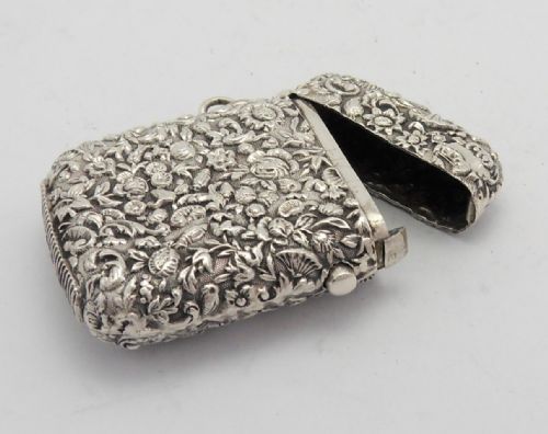 VICTORIAN SPRING PUSH BUTTON SILVER VESTA CASE BY GEORGE UNITE - ADDITIONAL PHOTO 6