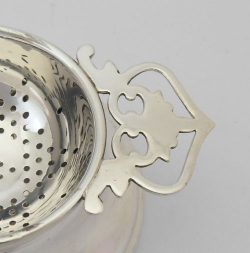 SUPERB SILVER TEA STRAINER STAND BIRMINGHAM 1965 - ADDITIONAL PHOTO 3