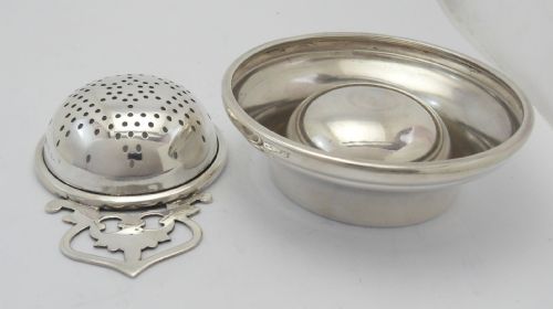 SUPERB SILVER TEA STRAINER STAND BIRMINGHAM 1965 - ADDITIONAL PHOTO 6