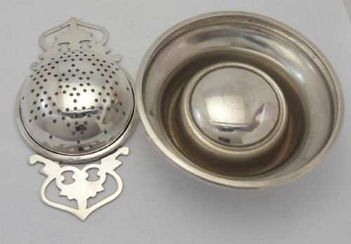 SUPERB SILVER TEA STRAINER STAND BIRMINGHAM 1965 - ADDITIONAL PHOTO 7