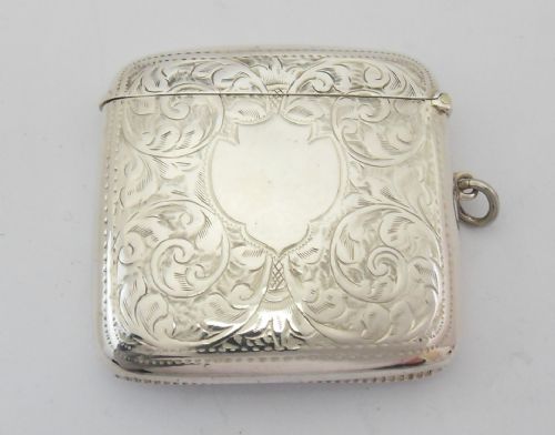 large edwardian silver vesta case birmingham 1903 - CATEGORY: ANTIQUE SILVER - DATED EDWARDIAN
