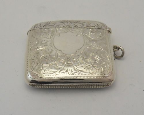 LARGE EDWARDIAN SILVER VESTA CASE BIRMINGHAM 1903 - ADDITIONAL PHOTO 1