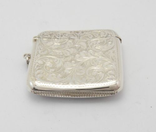 LARGE EDWARDIAN SILVER VESTA CASE BIRMINGHAM 1903 - ADDITIONAL PHOTO 3