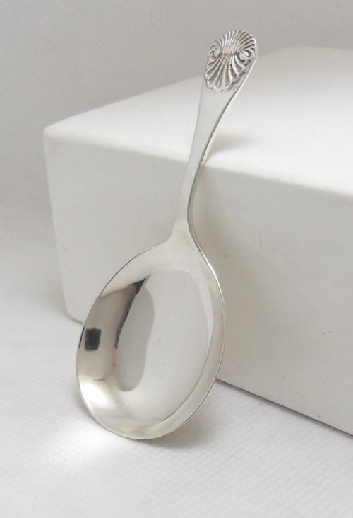 fine silver shell caddy spoon birmingham 1929 - CATEGORY: ANTIQUE SILVER - DATED 1930