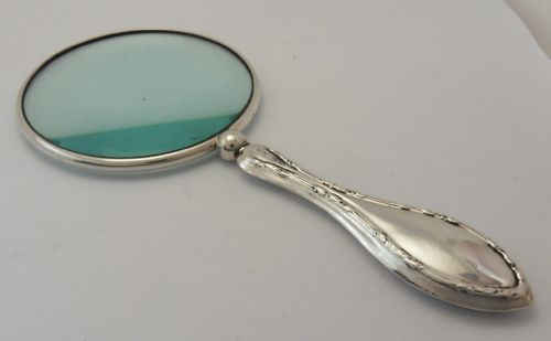 FINE SILVER MAGNIFYING GLASS BIRMINGHAM 1924 - ADDITIONAL PHOTO 1