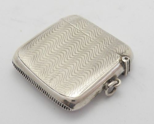 FINE ENGINE TURNED SILVER VESTA CASE BIRMINGHAM 1928 - ADDITIONAL PHOTO 3