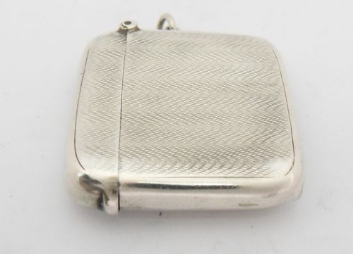 FINE ENGINE TURNED SILVER VESTA CASE BIRMINGHAM 1928 - ADDITIONAL PHOTO 5