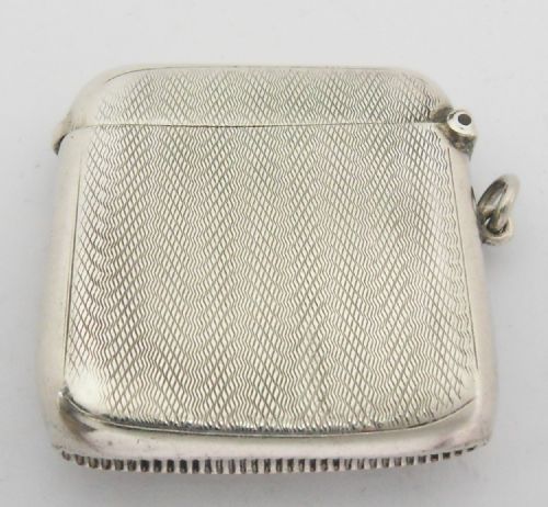 FINE ENGINE TURNED SILVER VESTA CASE BIRMINGHAM 1928 - ADDITIONAL PHOTO 6
