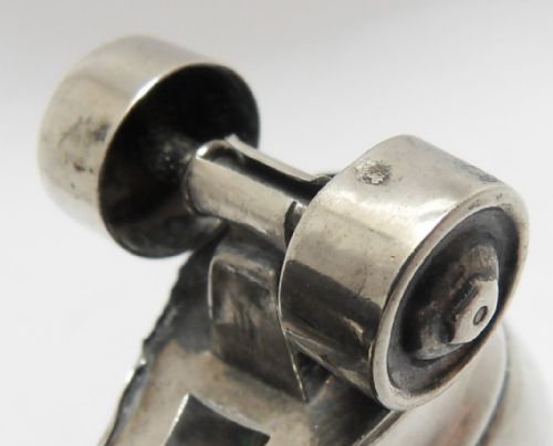 RARE EDWARDIAN SILVER ROLLER SKATE BOOT PIN CUSHION - ADDITIONAL PHOTO 5