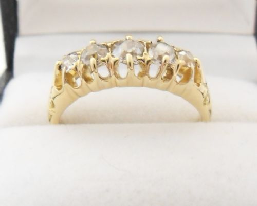 VICTORIAN 18CT GOLD 5 STONE DIAMOND RING LONDON 1898 - ADDITIONAL PHOTO 5